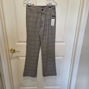 Women's Vivibleu XS Gray Plaid Flare Pants
